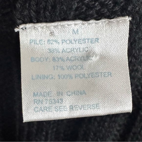 Vintage y2k Faux Fur Double Zip Ribbed Black Jacket - Picture 6 of 6